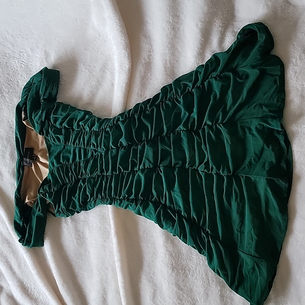 Majorelle emerald green mini dress